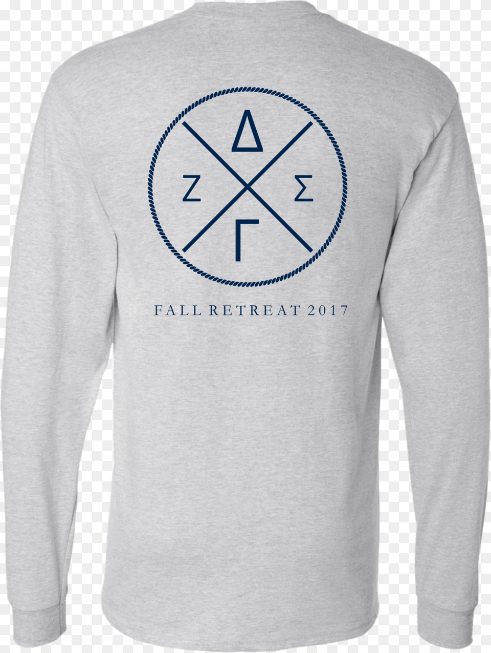 Dg Fall Retreat Ash Grey Back Long Sleeved T Shirt, Clothing, Long Sleeve, Sleeve, Symbol Free Png Download