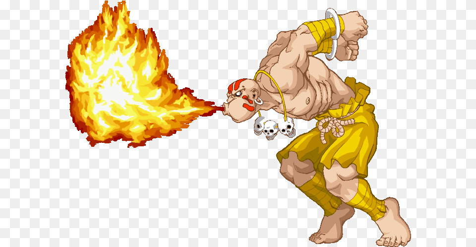Dhalsim Performing Yoga Flame From Street Fighter Street Fighter 2 Dhalsim Flame, Fire, Baby, Person Free Png Download