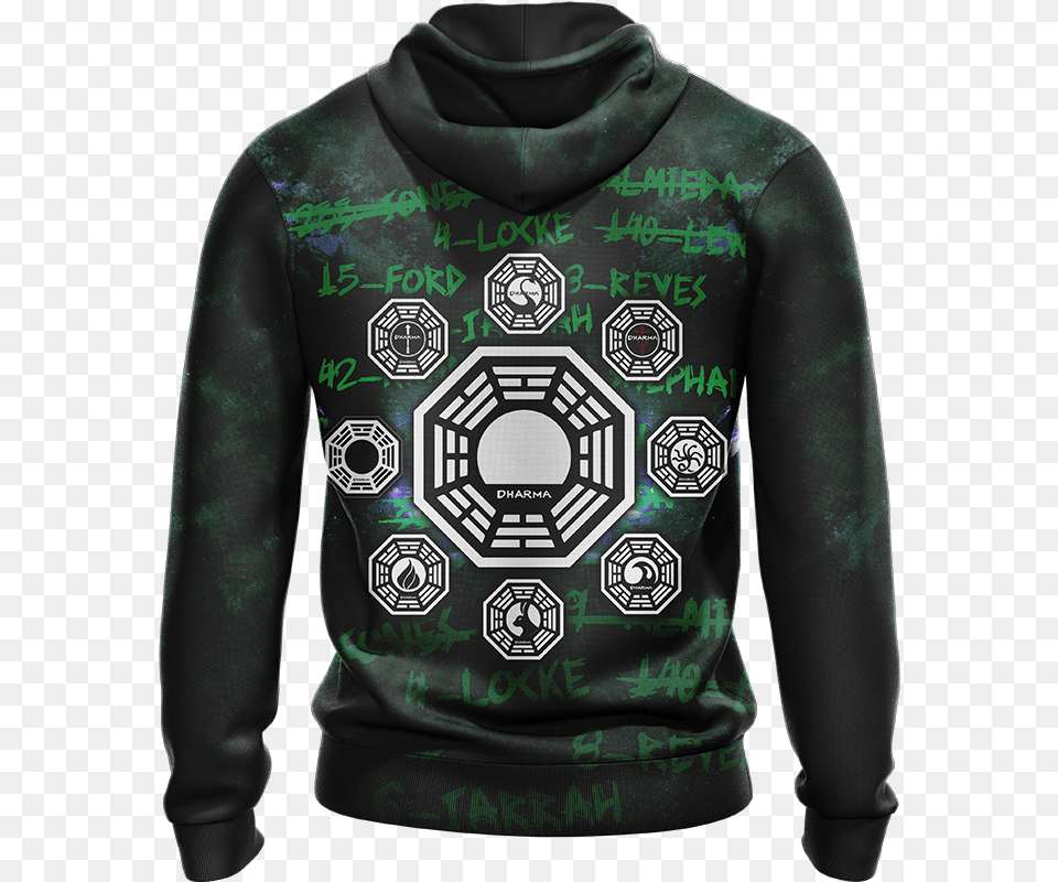 Dharma Initiative Unisex Zip Up Hoodie Call Of Duty Zombie Hoodies, Clothing, Knitwear, Sweater, Sweatshirt Png Image