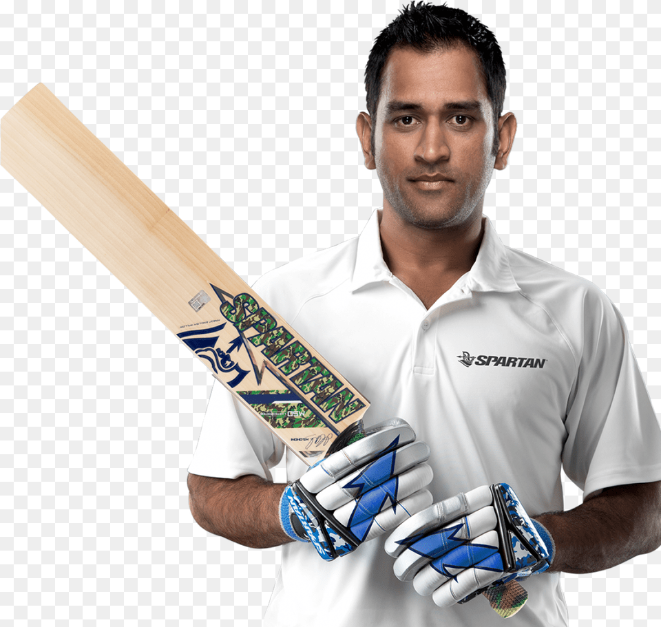 Dhoni S Bat Ms Dhoni Spartan Bat, Adult, Person, Man, Male Png Image