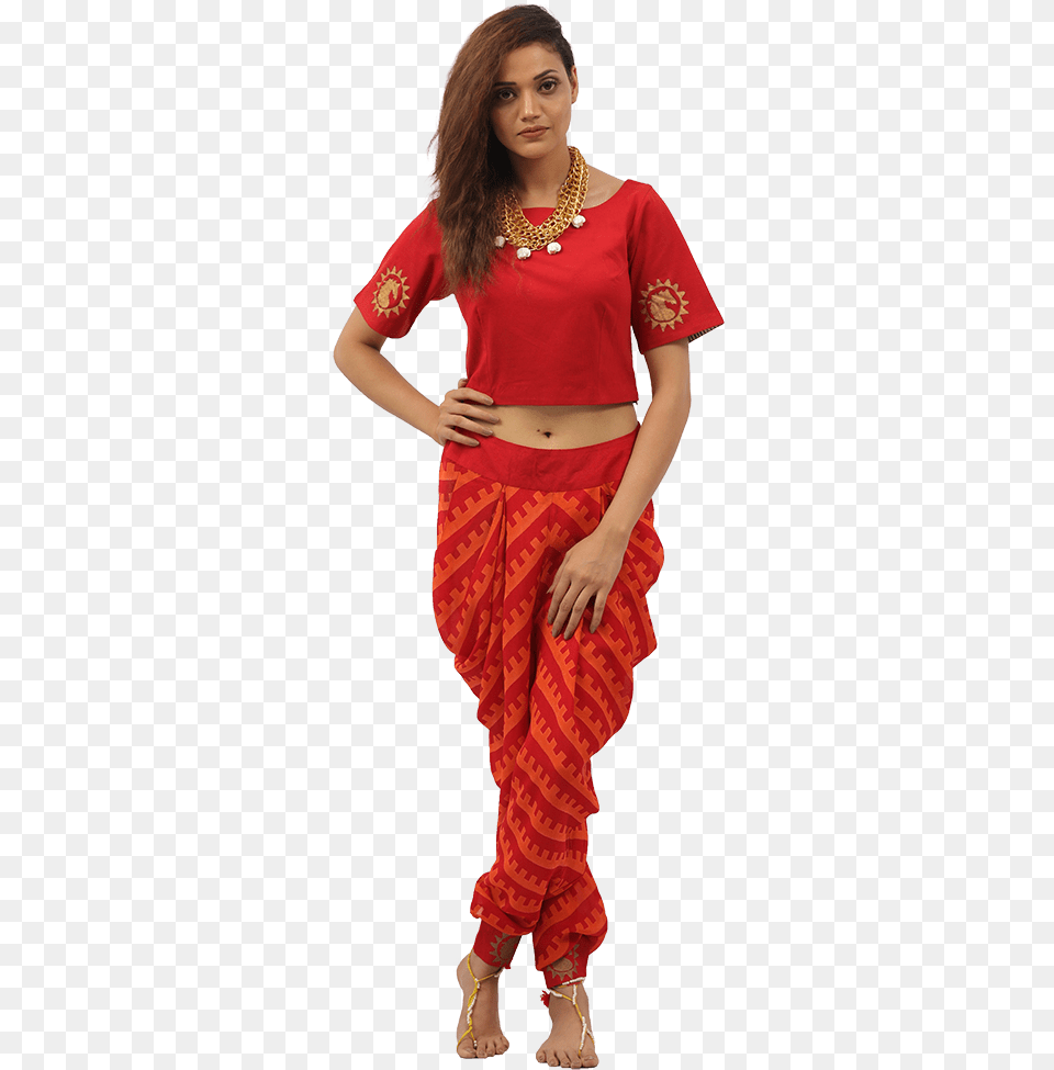 Dhoti Harem Pants With Top, Adult, Blouse, Clothing, Female Png Image