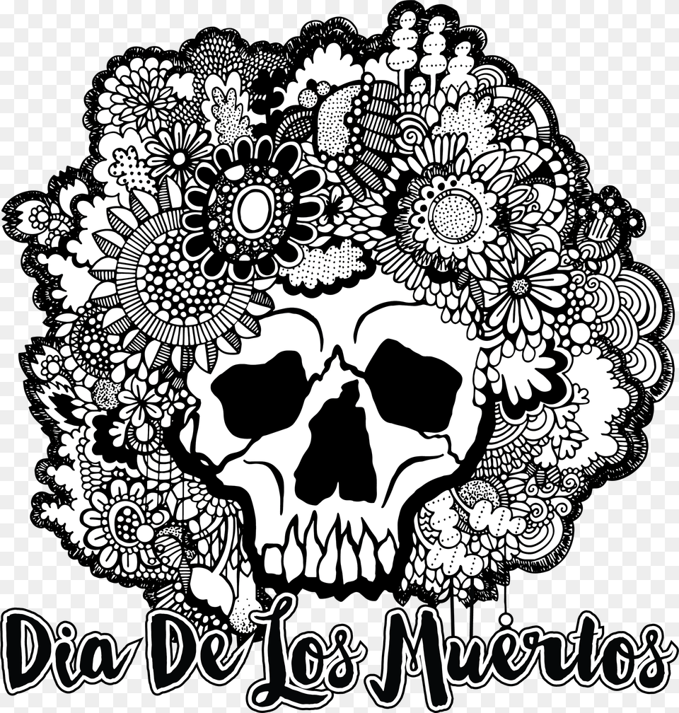 Dia De Los Muertos 2017 Skull Design Skull, Art, Doodle, Drawing, Adult Free Png