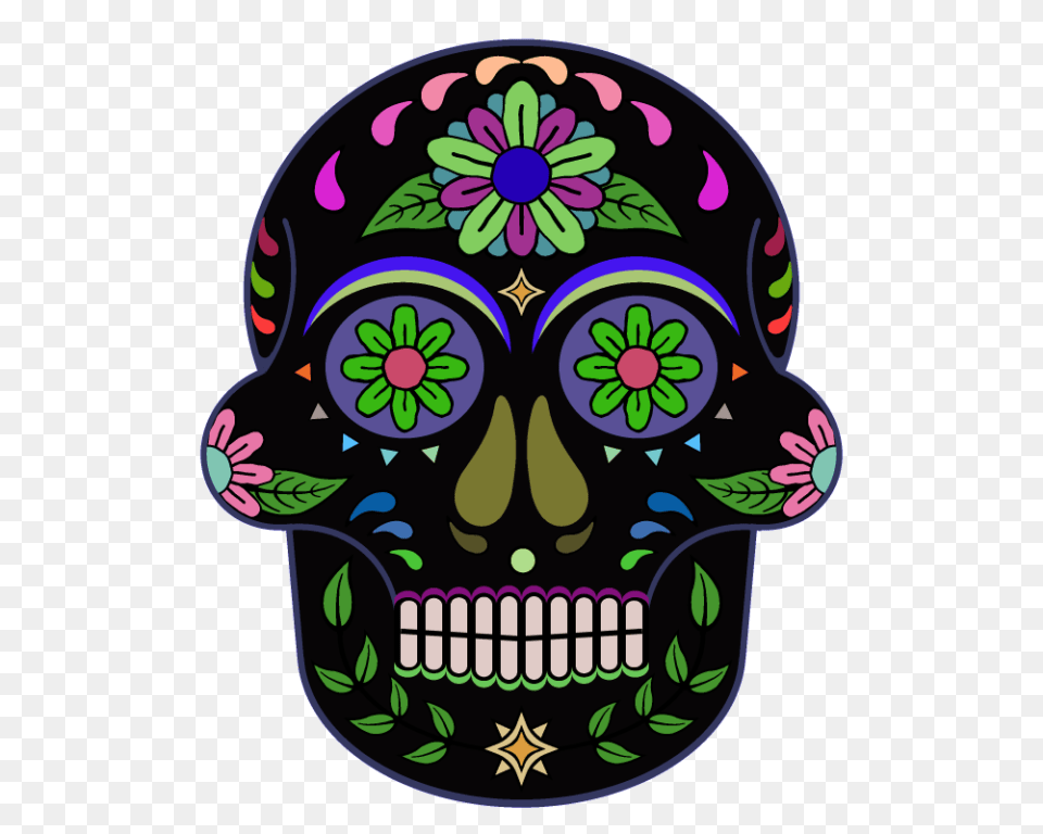 Dia De Los Muertos Clipart Day Of The Dead Skull, Art, Graphics, Pattern, Purple Png Image