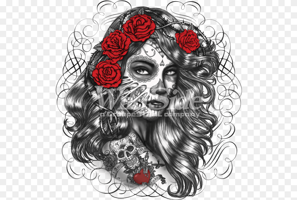 Dia De Los Muertos Girl Dia De Los Muertos Girl Day, Graphics, Art, Rose, Plant Png