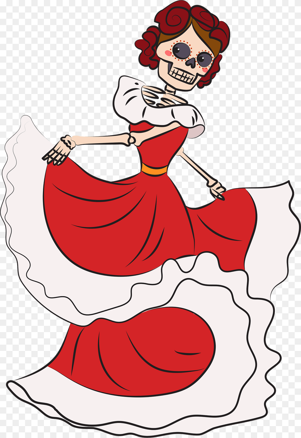 Dia De Los Muertos Skeleton Woman Dancing Clipart, Performer, Person, Baby, Cartoon Free Png Download