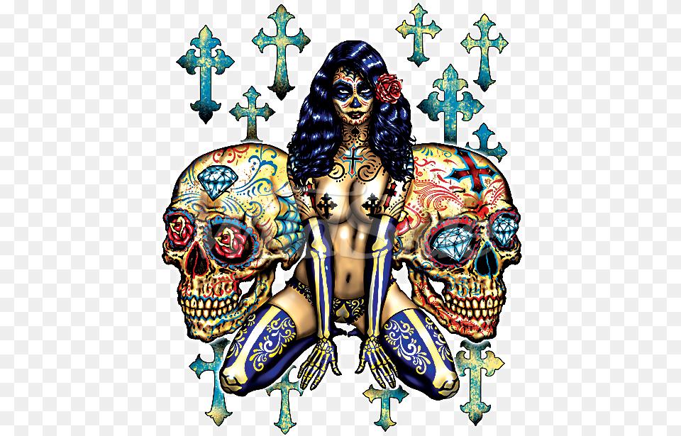 Dia De Los Muertos Skull, Adult, Wedding, Person, Female Free Transparent Png
