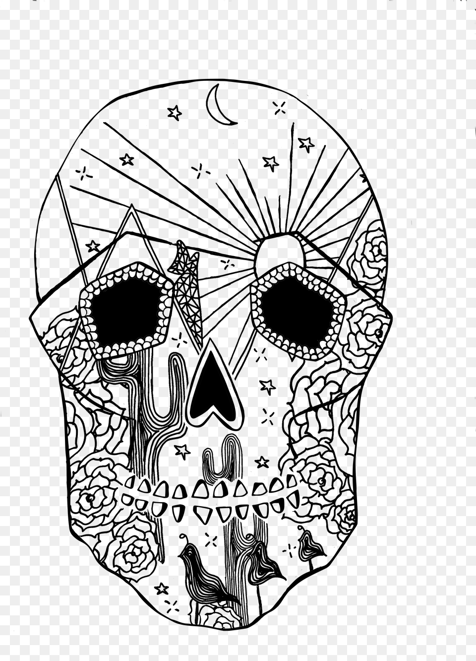 Dia De Los Muertos Skull, Art, Drawing, Blackboard, Face Free Png