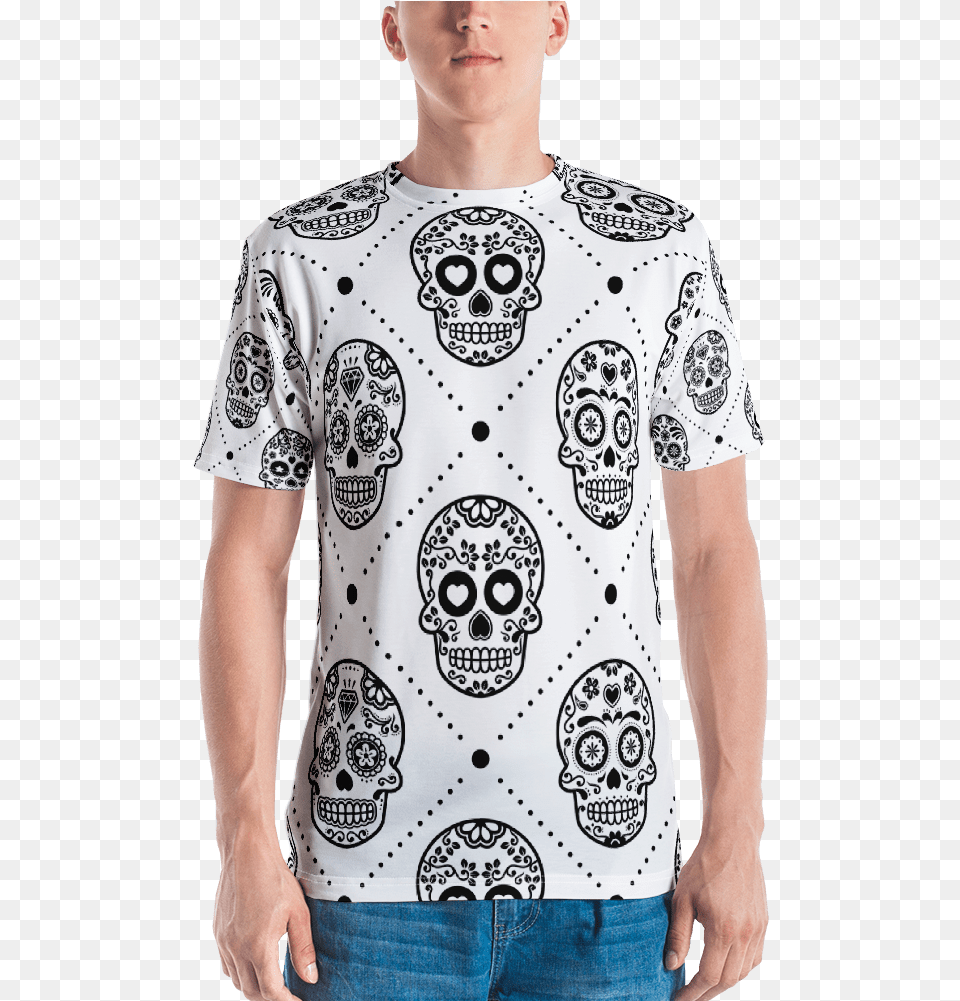 Dia De Los Muertos Skull Pattern T Shirt, T-shirt, Clothing, Jeans, Pants Png Image