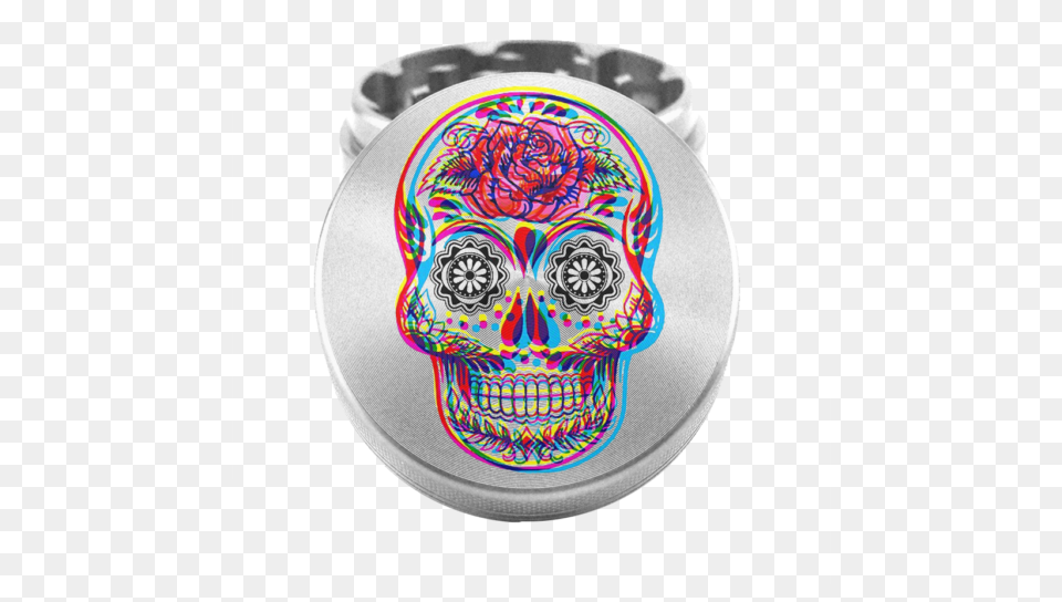 Dia De Muertos Skull Grinder Sugar Skull Posters, Silver, Accessories, Head, Person Png