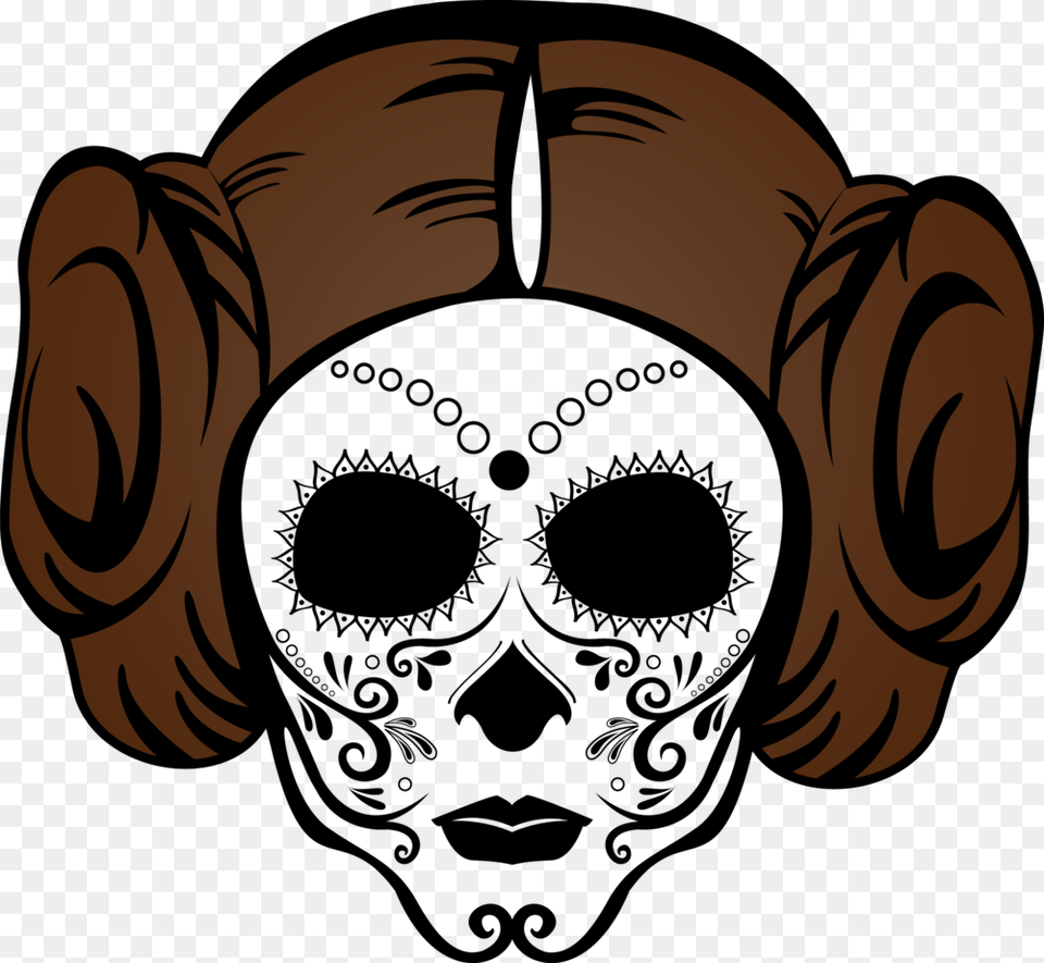 Dia De Princess T Shirt Design For Star Wars Sugar Skull Svg, Adult, Male, Man, Person Free Png