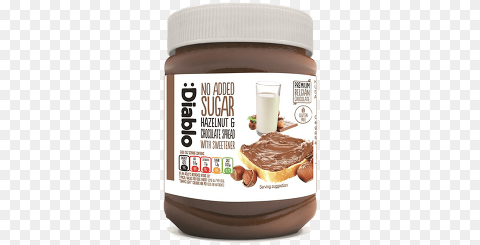 Diablo No Added Sugar Hazelnut Chocolate Spread Diablo Sugar Hazelnut Chocolate Spread, Food, Peanut Butter, Cocoa, Dessert Free Png