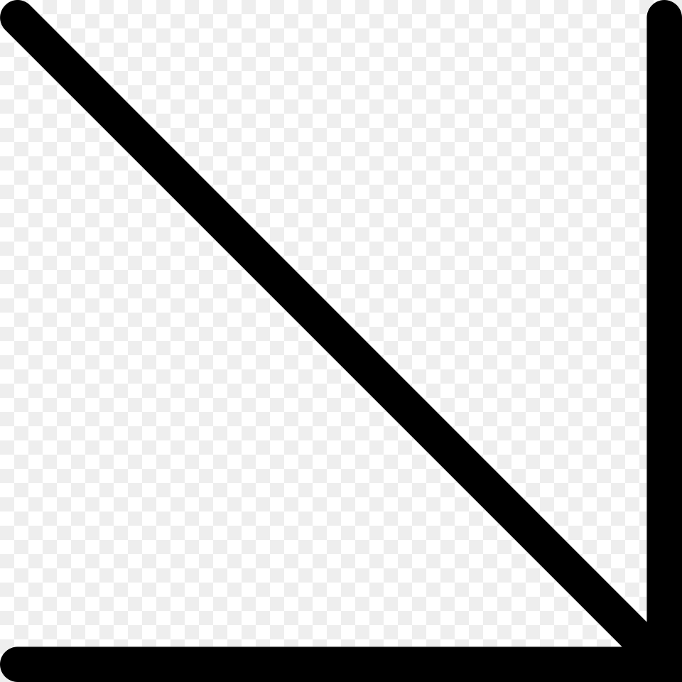 Diagonal Right Arrow Pointing Down, Triangle, Blade, Dagger, Knife Free Transparent Png