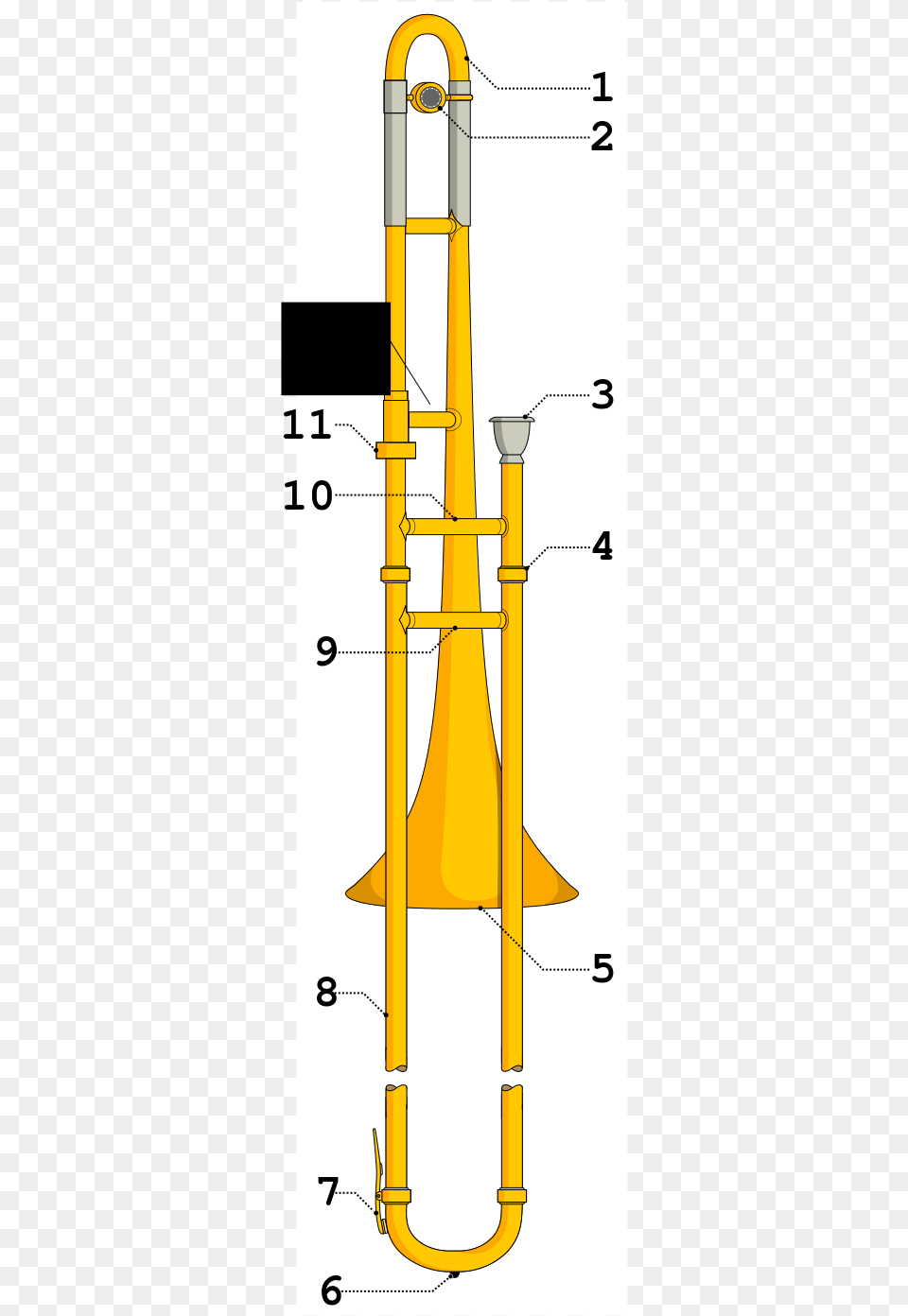 Diagram Of A Trombone, Musical Instrument, Brass Section, Smoke Pipe Png Image