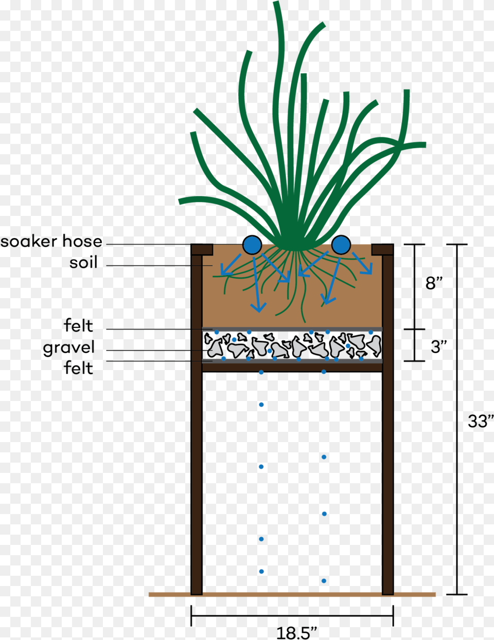 Diagram Of Enable39s Self Watering Planters Flowerpot, Plant, Potted Plant, Jar, Planter Png Image