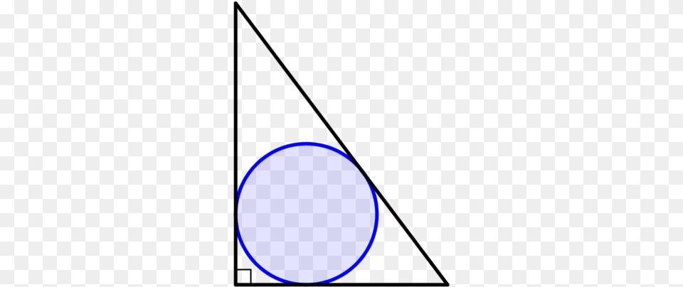 Diagram Shows Blue Circle Inside A Right Angled Triangle Triangle, Lighting, Food, Fruit, Produce Free Png