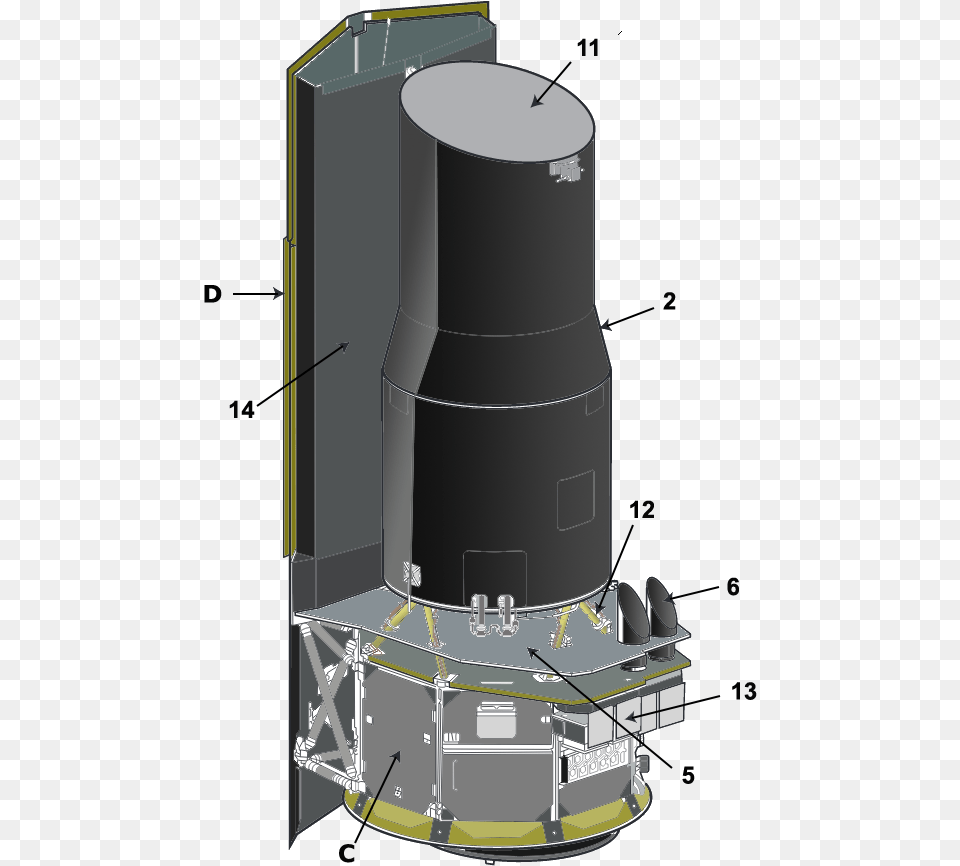 Diagram Space Telescope Spitzer Spitzer Space Telescope Diagram, Cad Diagram, Ammunition, Grenade, Weapon Png