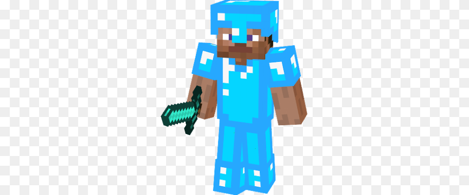 Diamant Steve Steve Minecraft With Diamond Sword And Armor, Person Png Image