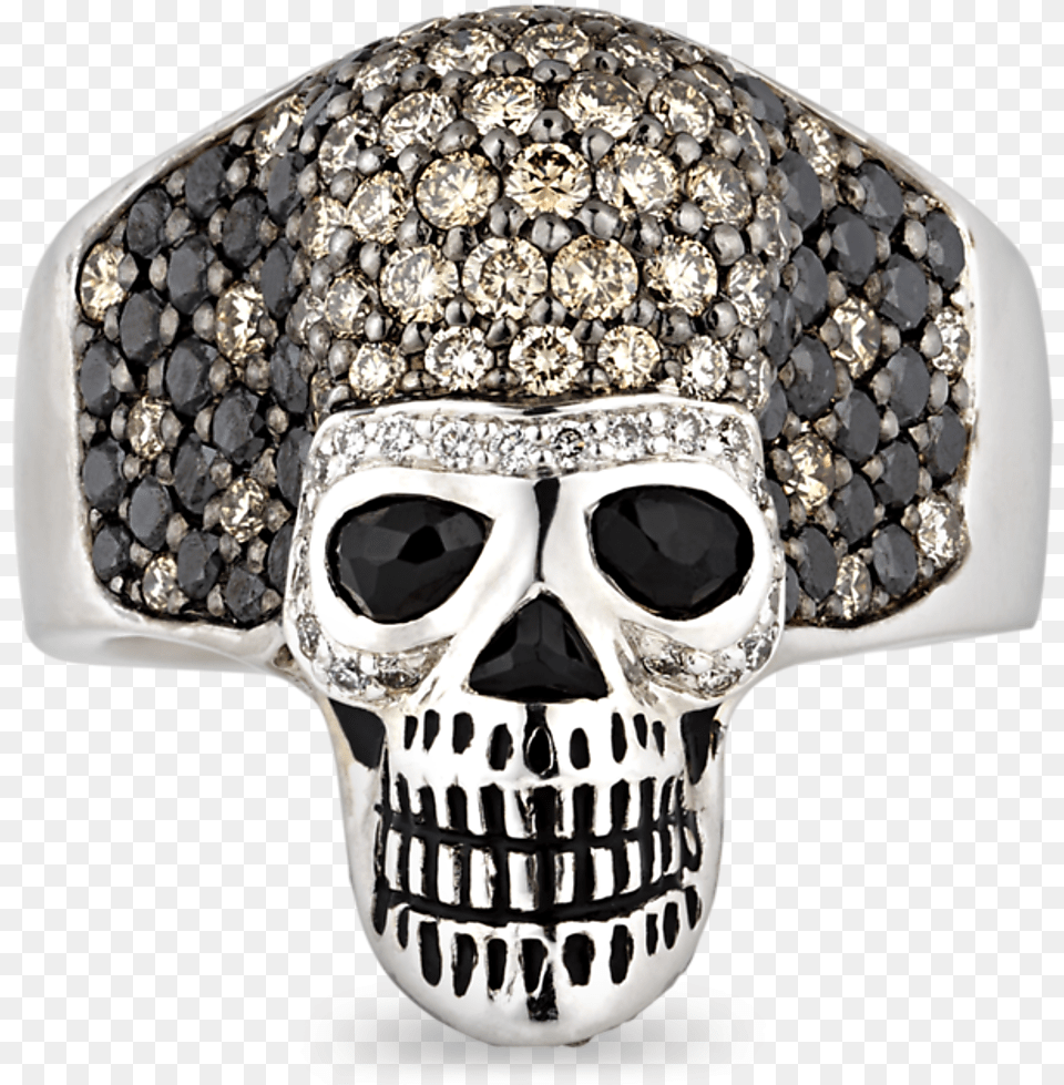 Diamond And Spinel Skull Ring Skull, Accessories, Buckle, Gemstone, Jewelry Free Png