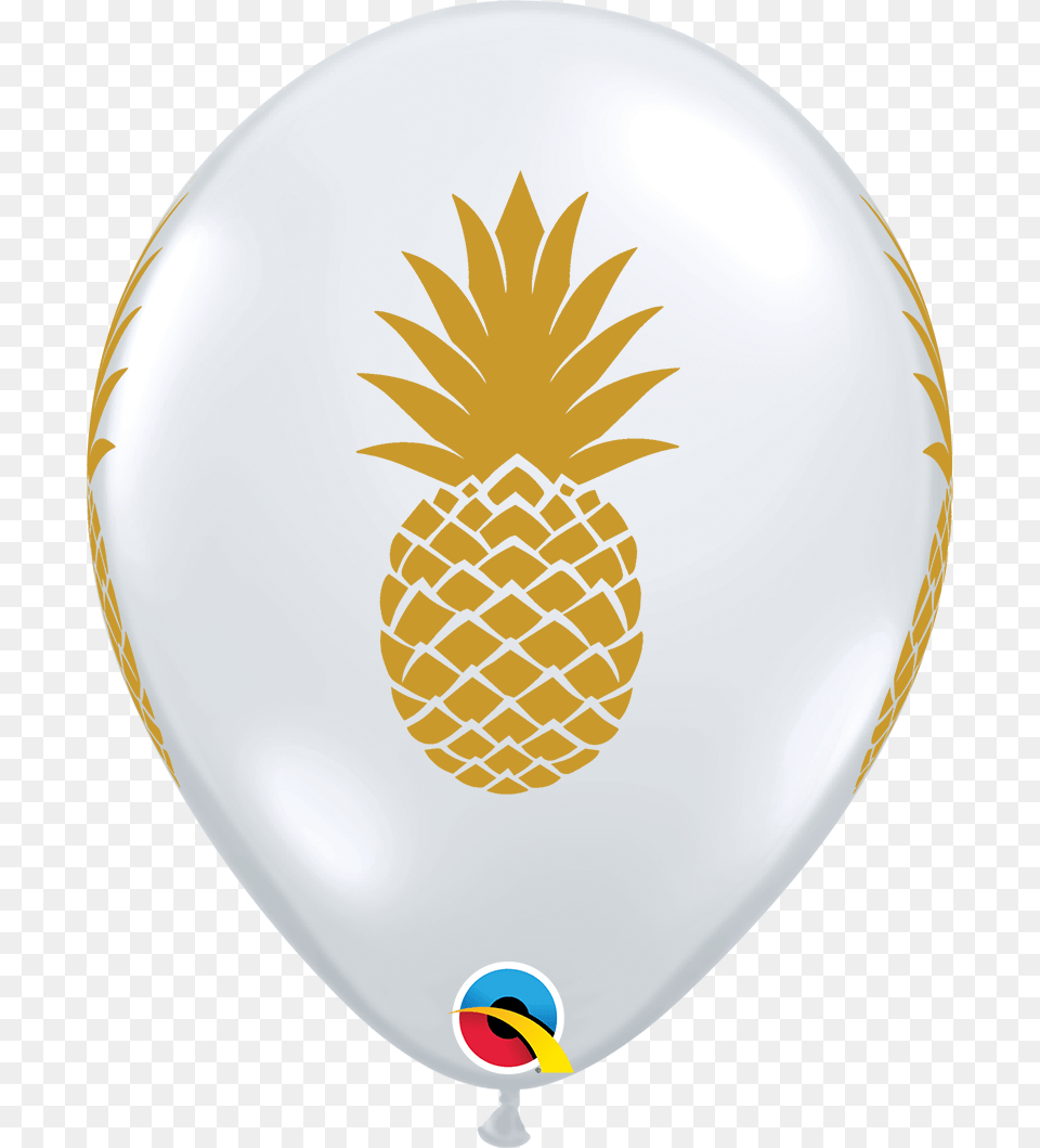 Diamond Clear With Gold Pineapple Tumbler Pineapple, Balloon, Food, Fruit, Plant Free Png Download