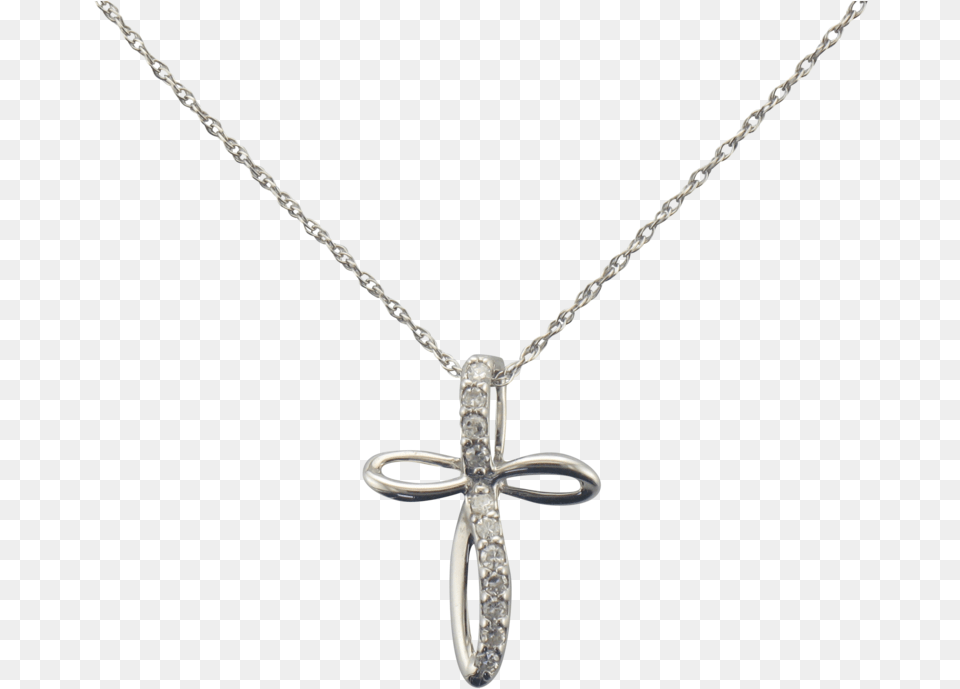 Diamond Cross Necklace, Accessories, Jewelry, Symbol, Gemstone Free Png Download