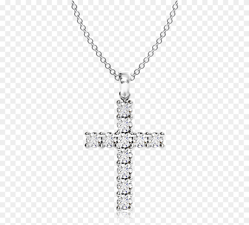 Diamond Cross Necklace Pendant, Accessories, Jewelry, Symbol, Gemstone Png