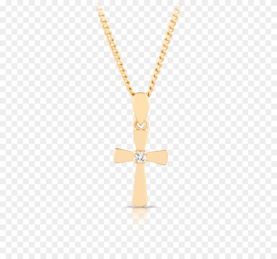 Diamond Cross Pendant Set In Yellow Gold, Accessories, Symbol, Jewelry, Necklace Free Transparent Png
