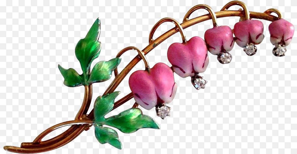 Diamond Enamel 14k Gold Bleeding Heart Bleeding Heart Flowers, Accessories, Jewelry, Flower, Plant Free Png Download