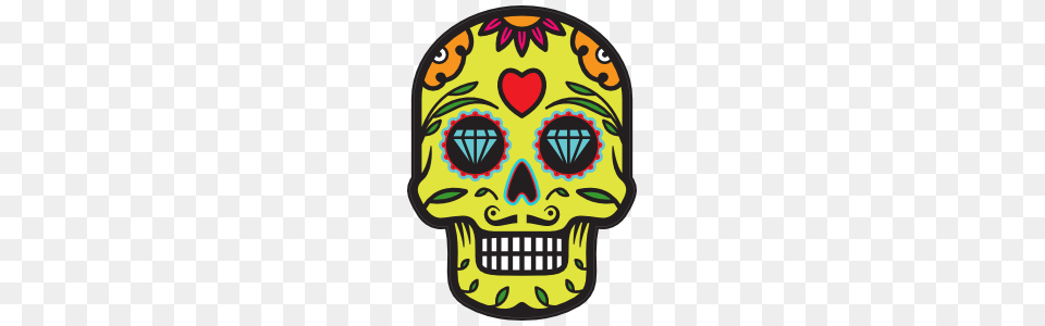 Diamond Eyes Day Of The Dead Skull Sticker, Art, Graphics, Baby, Person Free Png