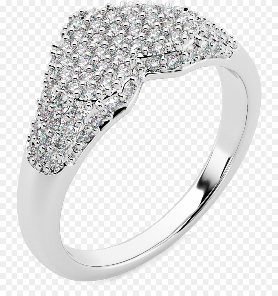 Diamond Heart Pave Signet Ring Solid, Accessories, Gemstone, Jewelry, Platinum Free Png