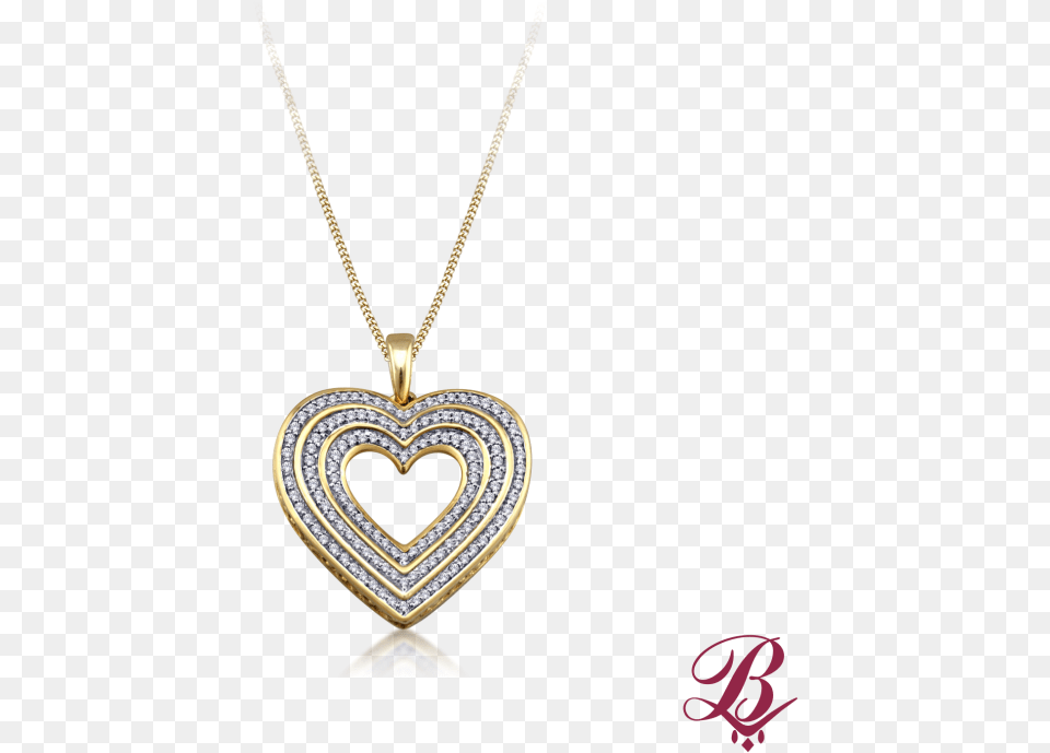 Diamond Heart Pendant In Gold Locket, Accessories, Jewelry, Necklace Png