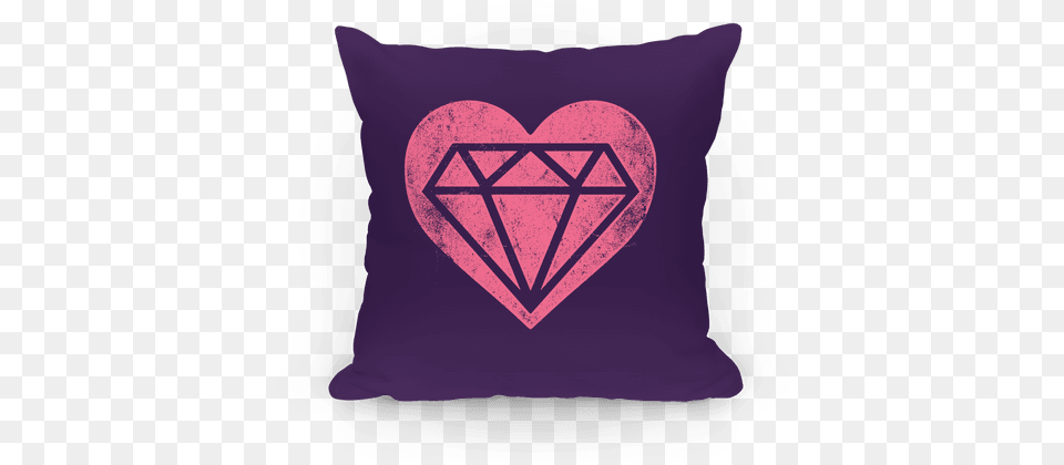 Diamond Heart Pillows Lookhuman Transparent Diamond Sticker, Cushion, Home Decor, Pillow Png