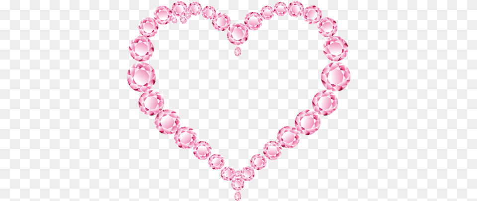 Diamond Heart Pink Glitter Heart, Accessories, Jewelry, Necklace, Flower Png Image