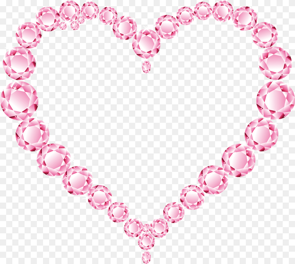 Diamond Heart Pink Glitter Heart, Accessories, Jewelry, Necklace, Flower Png