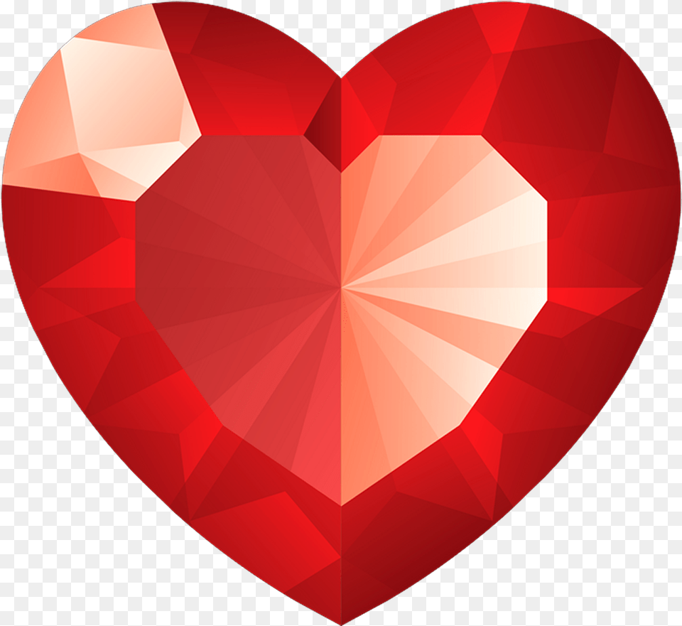 Diamond Heart Red Twenty Red Heart Gem Full Heart Gem Free Png Download