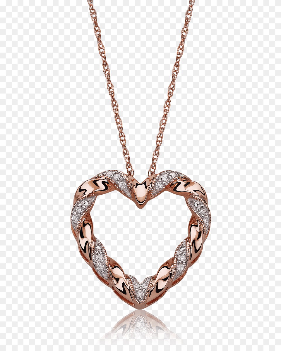 Diamond Heart Ribbon Twist Pendant 10k Mothers Day Diamond Pendant, Accessories, Gemstone, Jewelry, Necklace Free Transparent Png