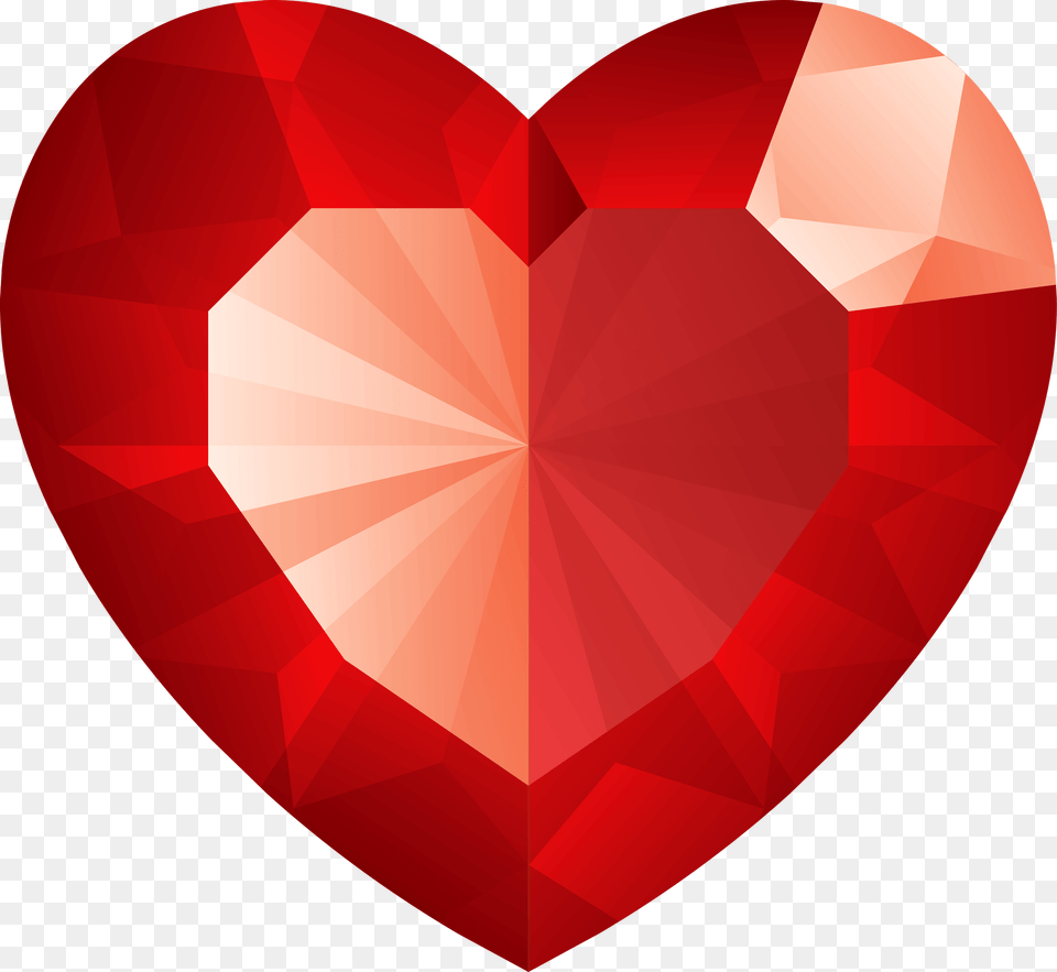Diamond Heart Transparent Red Png