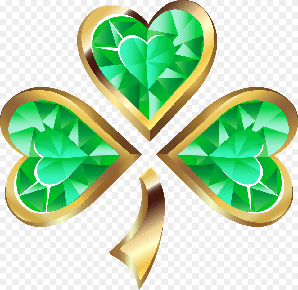 Diamond Irish Shamrock Transparent Background, Accessories, Earring, Gemstone, Jewelry Png Image