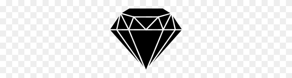 Diamond Jewel Flat Icon, Gray Png Image