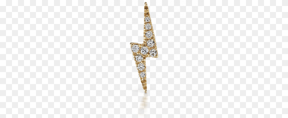 Diamond Lightning Bolt Traditional Stud In Yellow Gold Earring, Arrow, Arrowhead, Weapon, Cross Free Transparent Png