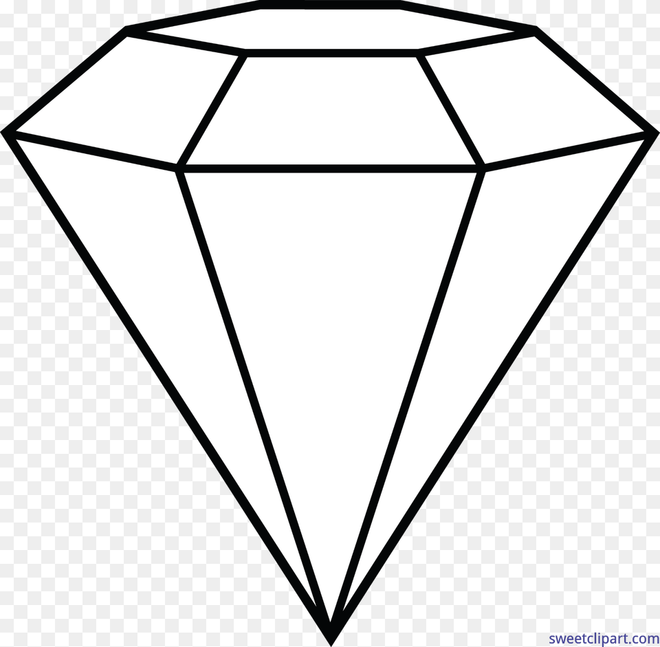 Diamond Lineart Clip Art Diamond Clipart Black And White, Accessories, Gemstone, Jewelry Free Png Download