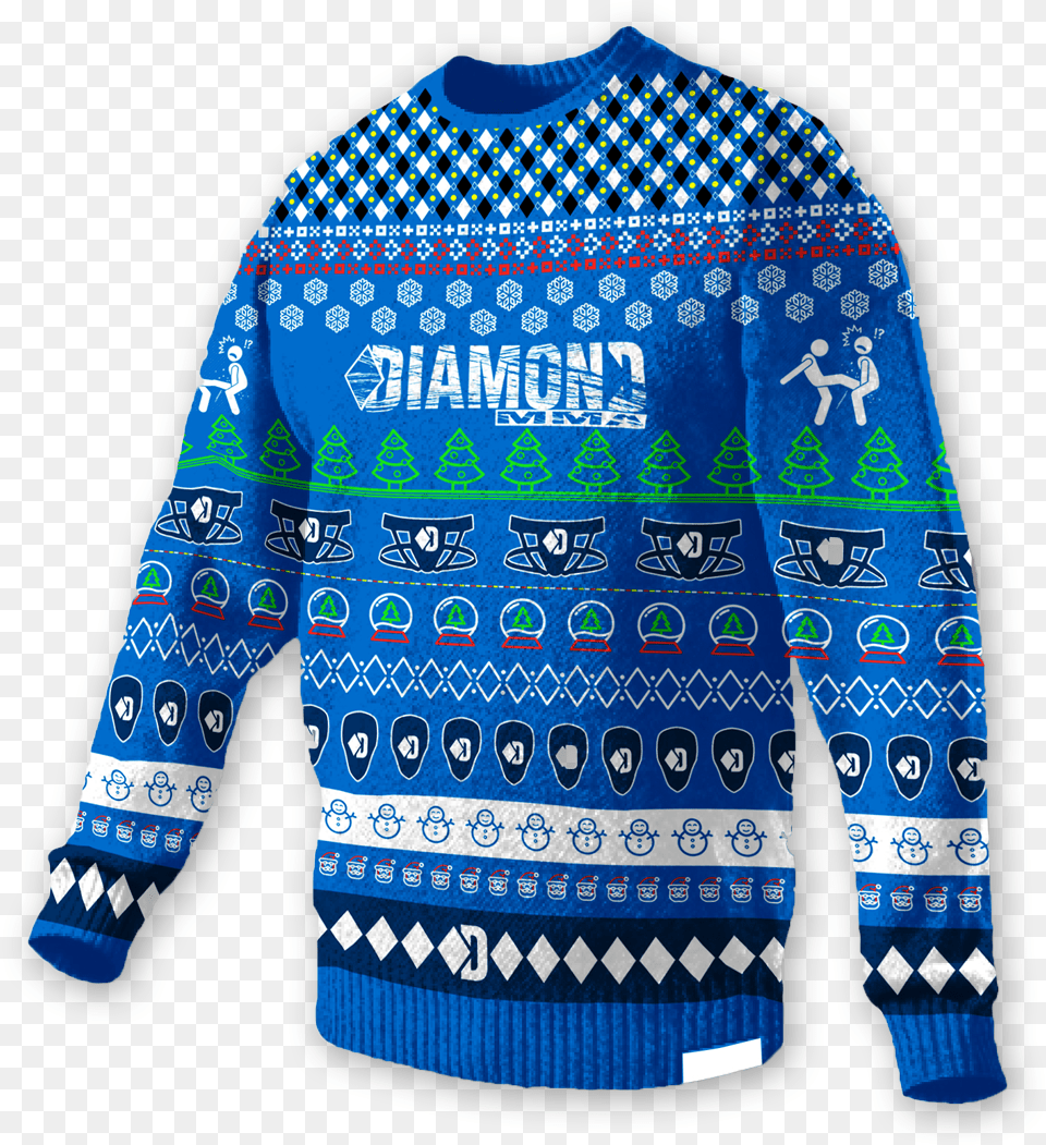 Diamond Mma Ugly Christmas Sweater Diamond Ugly Christmas Sweater, Clothing, Knitwear, Sweatshirt Free Transparent Png