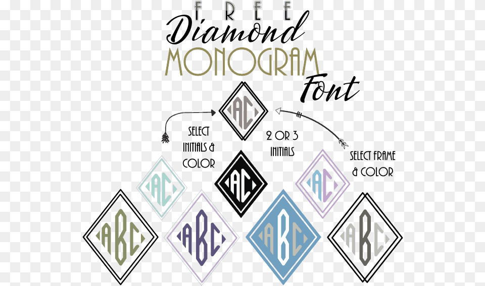 Diamond Monogram Font 2 Letter Monogram Maker Free, Text Png