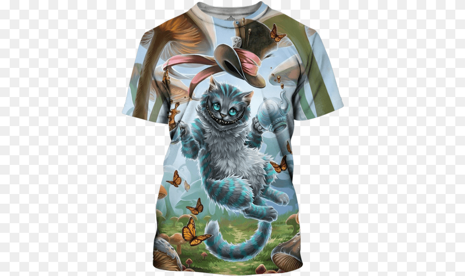 Diamond Painting Alice In Wonderland, Clothing, T-shirt, Animal, Cat Free Png Download