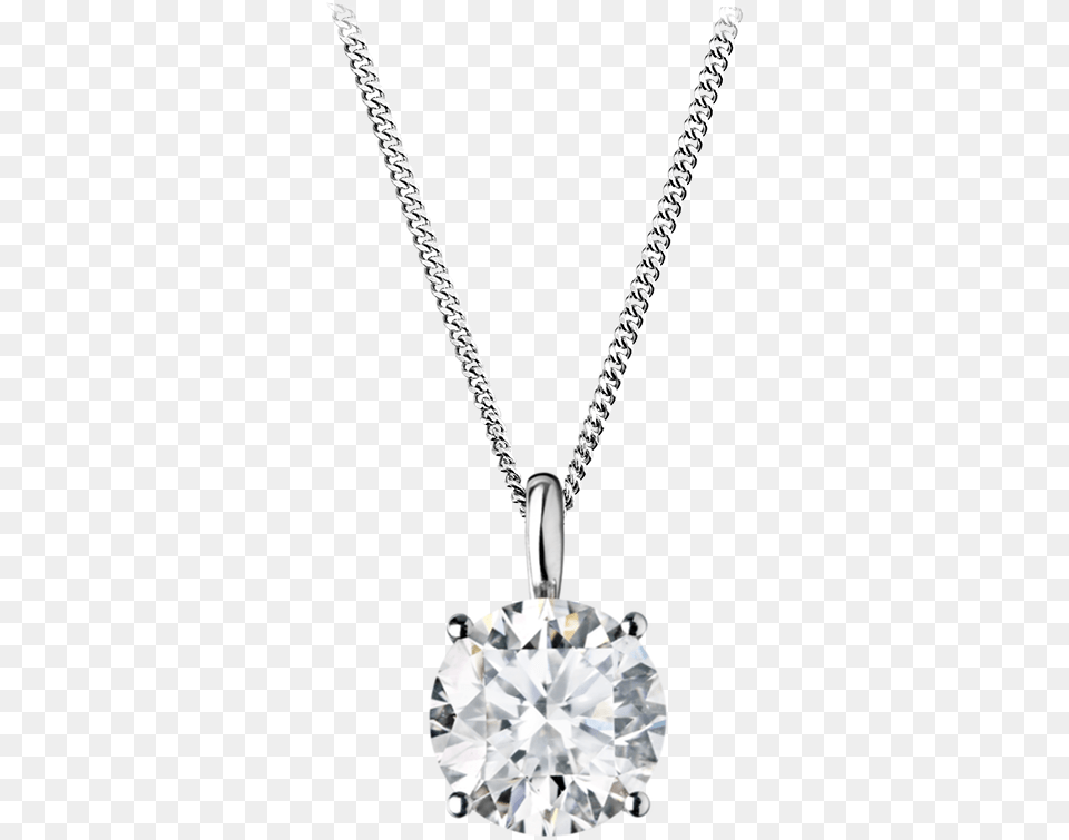 Diamond Pendant 4 Prong Setting In White Gold 4 Prong Diamond Pendant, Accessories, Gemstone, Jewelry, Necklace Free Png