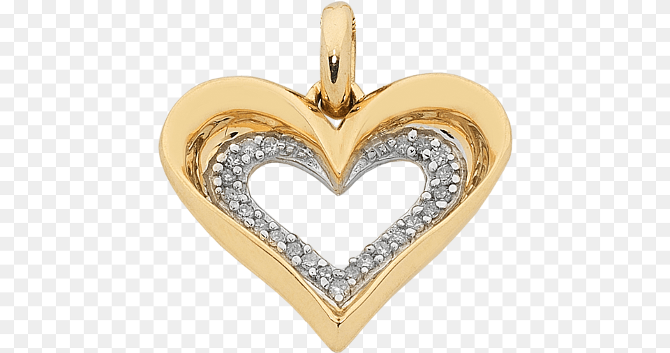 Diamond Pendant Yellow Gold Diamond Heart Pendant Locket, Accessories, Gemstone, Jewelry Free Png