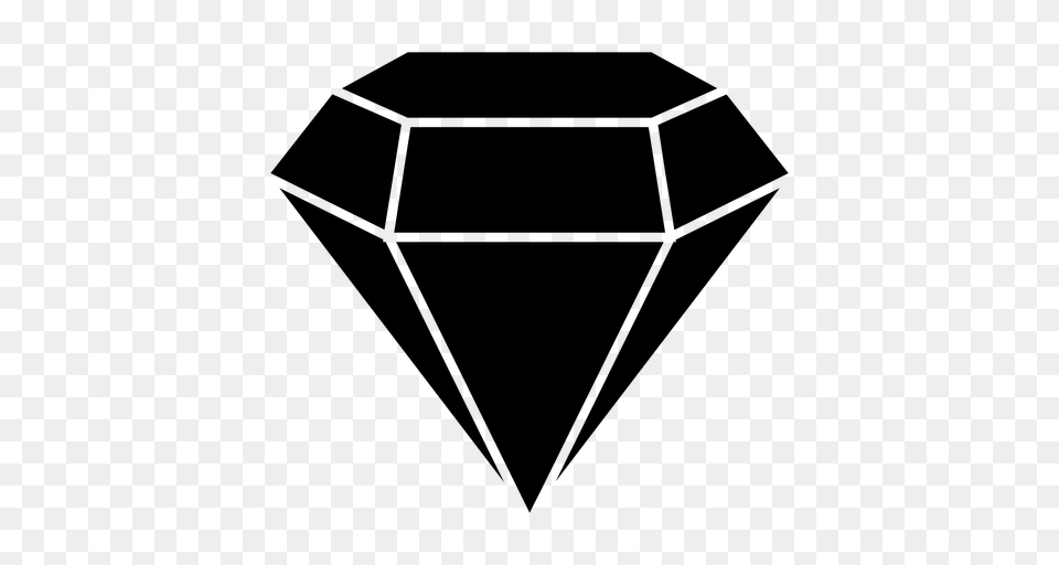 Diamond Precious Gemstone Black Icon, Gray Free Png Download