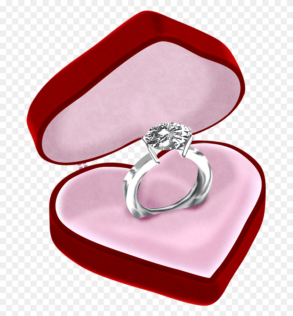 Diamond Ring In Heart Box Clipart Gallery, Accessories, Jewelry, Gemstone, Silver Png