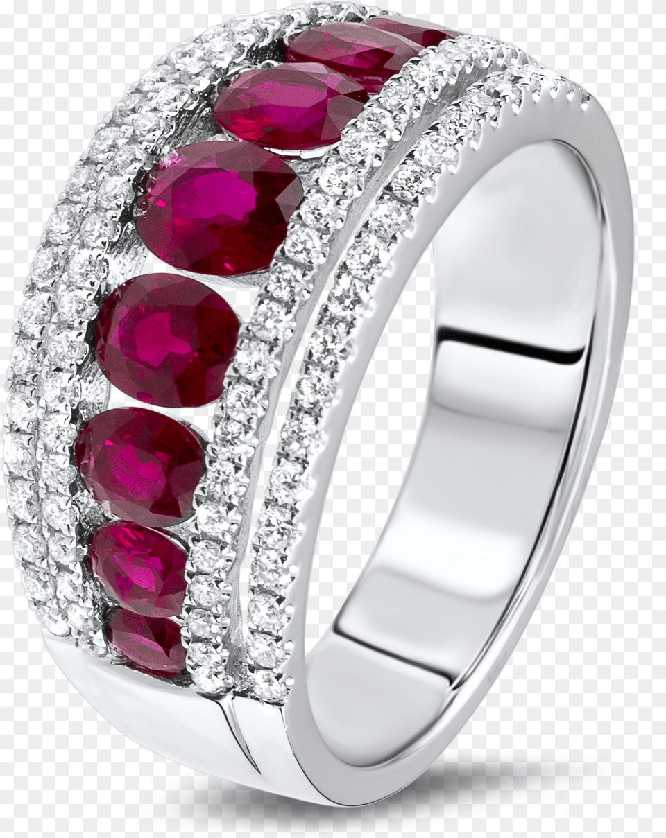 Diamond Ring With Beautiful Rubies, Accessories, Gemstone, Jewelry, Silver Png