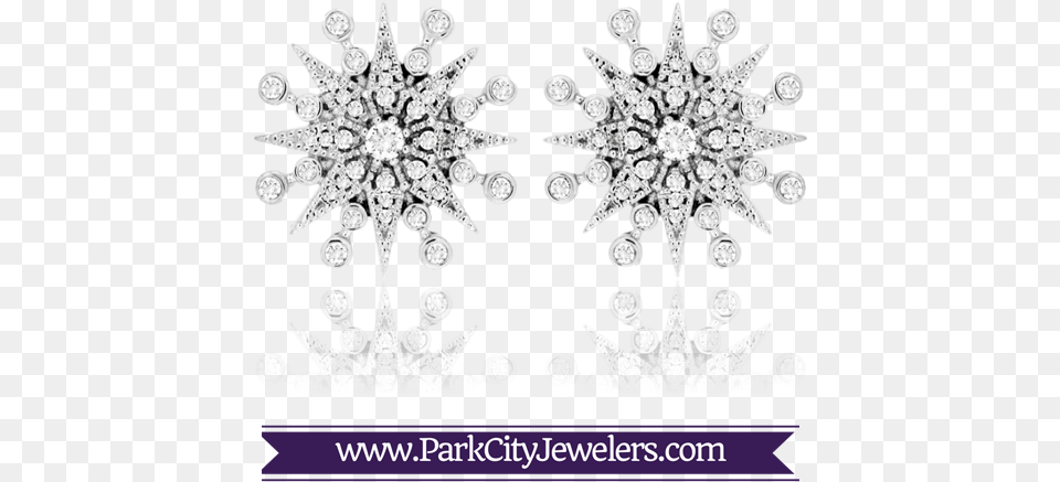 Diamond Starburst Snowflake Earrings Diamond, Accessories, Earring, Gemstone, Jewelry Free Transparent Png