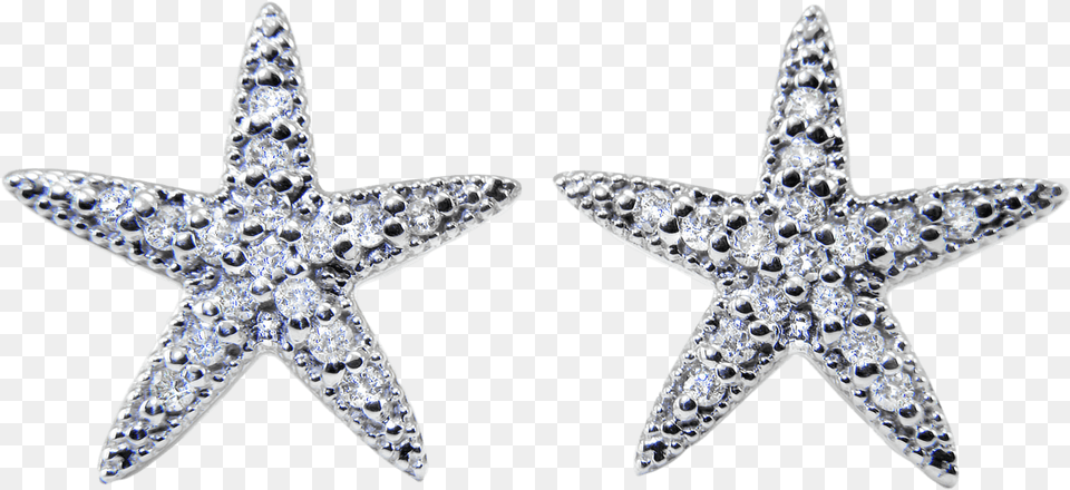 Diamond Starfish Earrings Earrings, Accessories, Earring, Jewelry, Gemstone Png